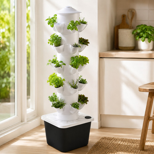 Pot black tower garden - tower,
